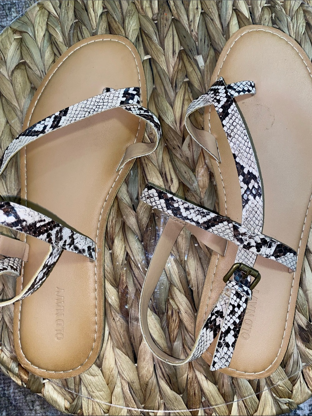 Old Navy • Faux-Leather • Asymmetric • Cross-Strap Sandals